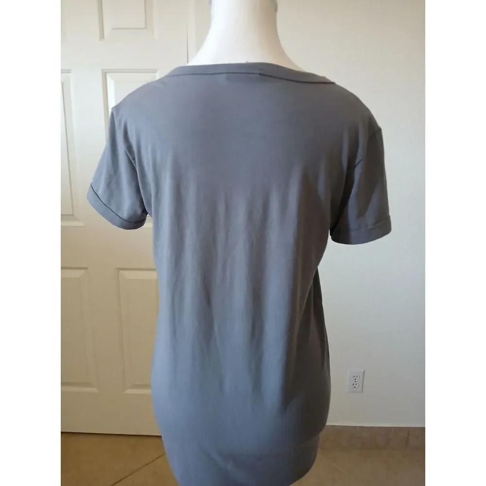 Lularoe Womens T-shirt Size XS Short Sleeve Round Neck Gray And Multicolor - Picture 4 of 15
